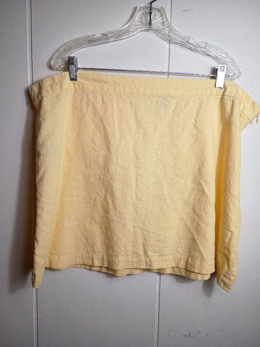 Butter Yellow Linen Blend Womens XXL Old Navy A-Line Short Skirt Side Zip Spring